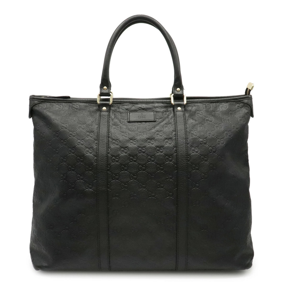 Gucci Guccissima Tote Bag Travel Leather Black